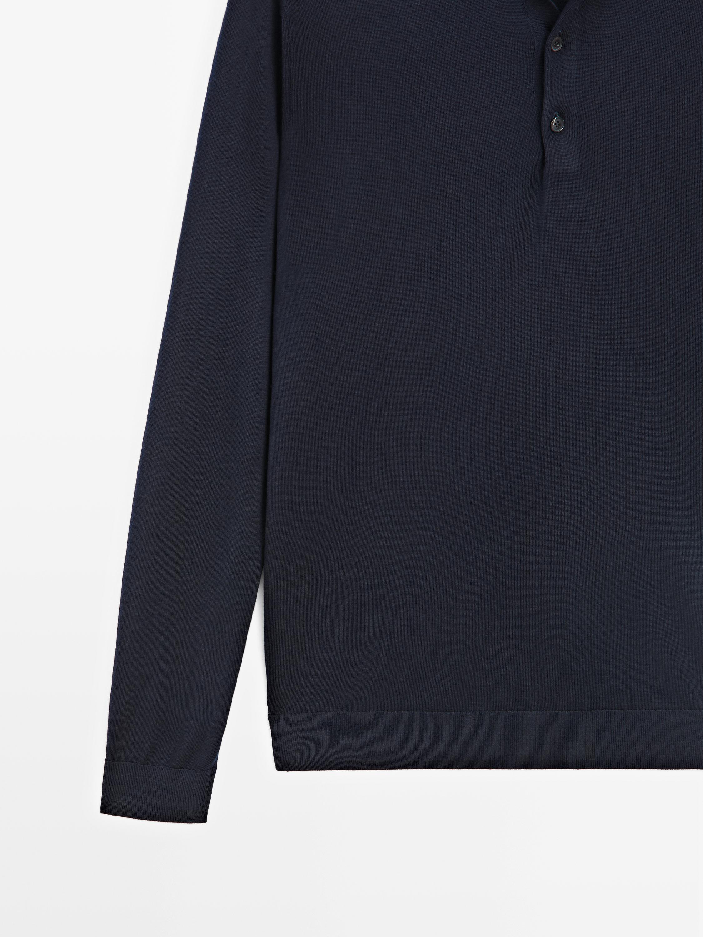 Pull en maille à col polo 100 % laine